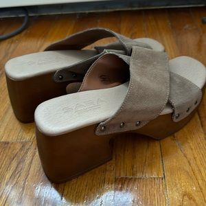 Italian leather heeled mules